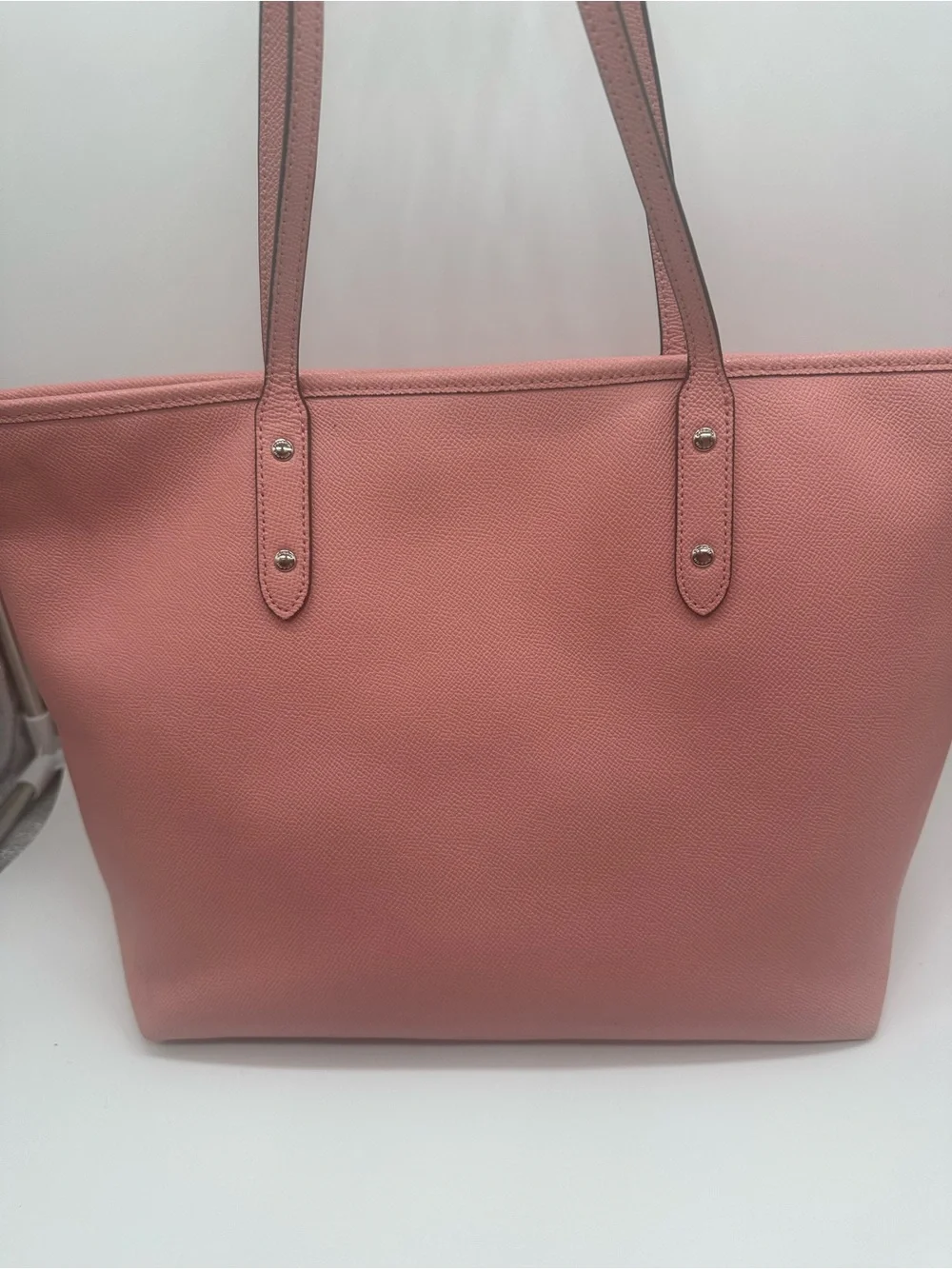 Coach Coral Pink Leather Tote with Top Handles